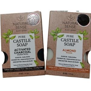 Natural Sense Pure Castile Plant Based Soap 2 Diff Scents Charcoal & Almond